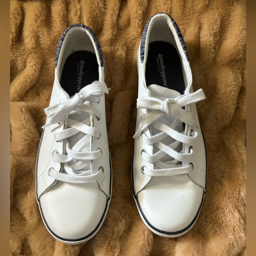 SOLD.       White Leather Grasshopper Sneakers